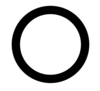 The Black and white image of the asexuality Unicode symbol consists of a Unicode medium white circle character denoting asexuality, sexless, or genderless. thumbnail image