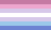 Thumbnail image: Image of the seven striped Bi-gender Pride Flag for people who identify as male and female and may go between the two genders or combine them.