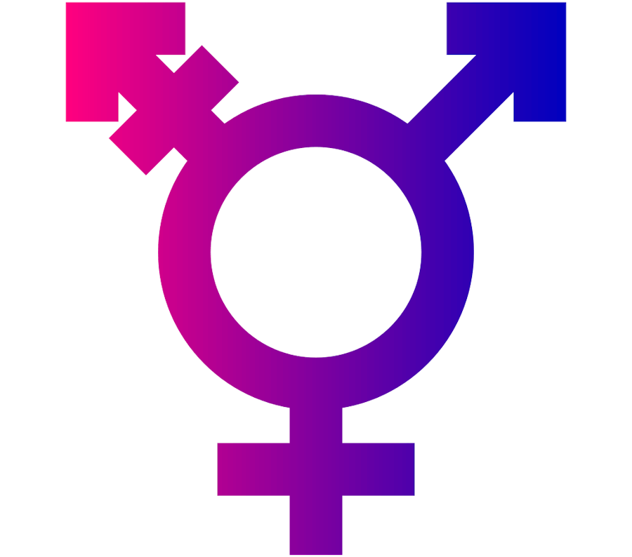 Pink and blue transgender symbol.